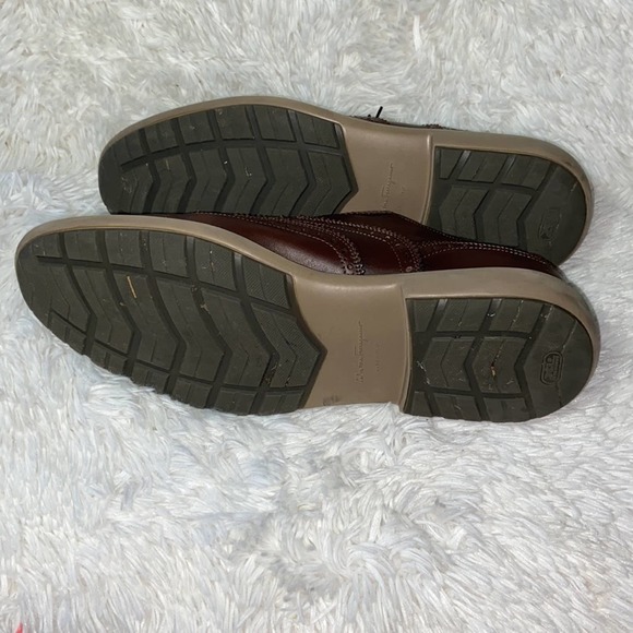 SALVATORE FERRAGAMO BROWN PLAIN TOE OXFORD LACE SHOES SIZE 11 main image 4